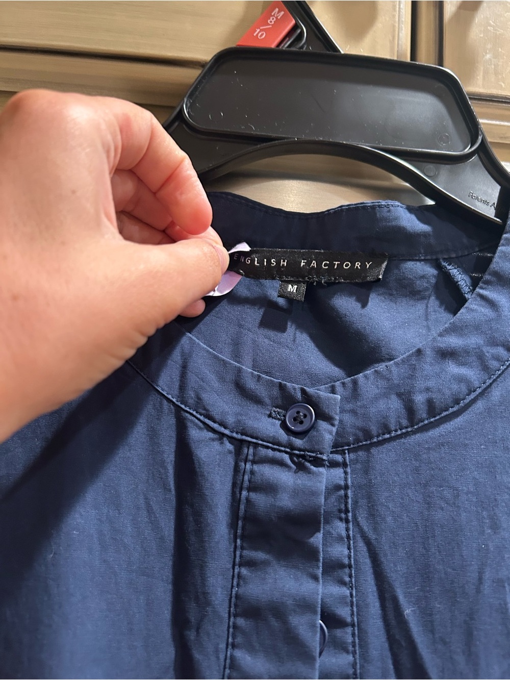 English factory SHORT PUFF SLEEVE MIDI DRESS - navy - Picture 5 of 6